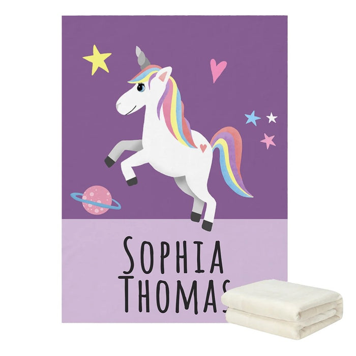 Personalized Mystical Unicorn Blanket