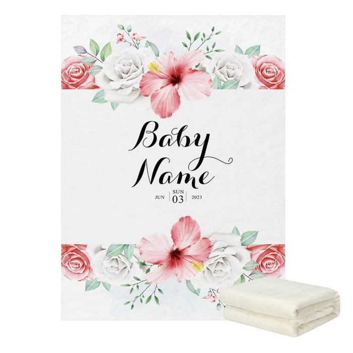 Flower Custom Name Blanket