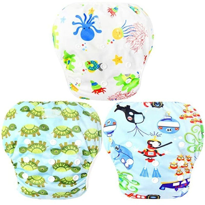 3 Pack Adjustable Reusable Baby Swim Diaper