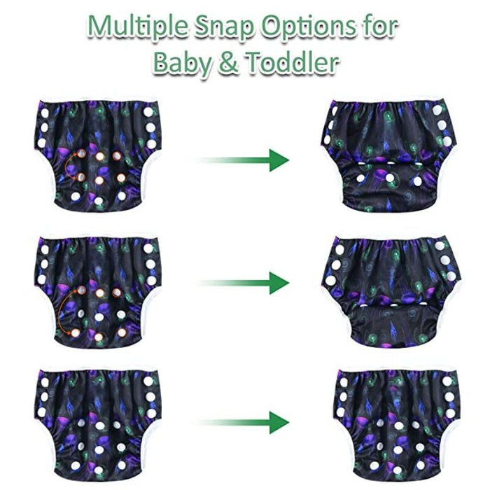 3 Pack Adjustable Reusable One Size Baby Swim Diapers