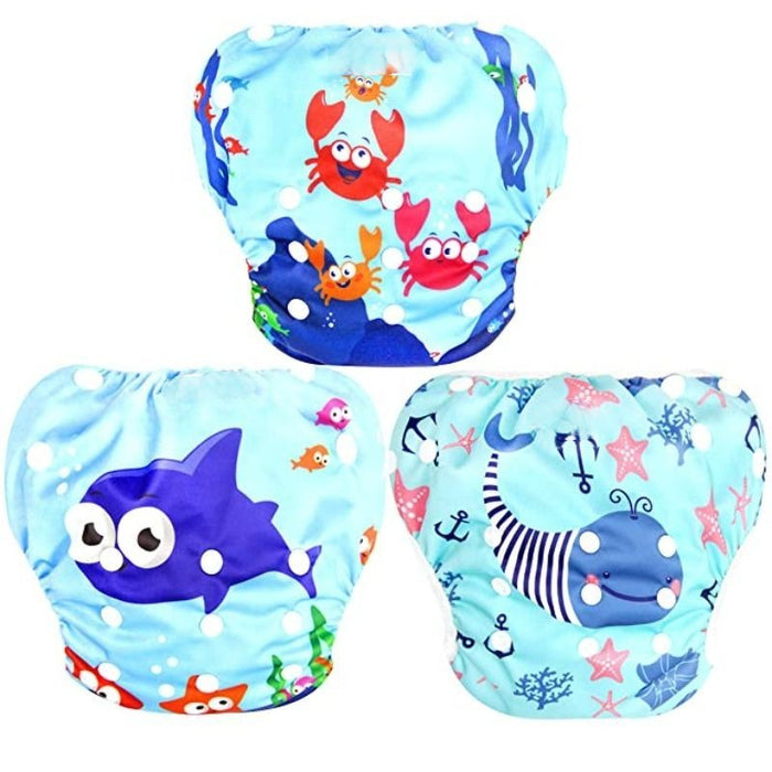 3 Pack Adjustable Reusable Swim Diaper For Babies