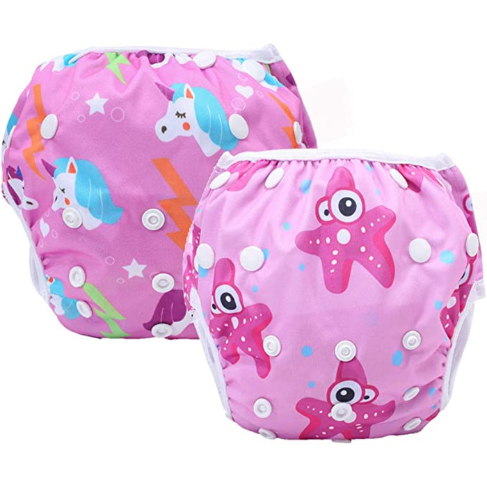 Reusable Swim Diapers Adjustable Stylish Fits 8-36Lbs Ultra Premium For Swimming Lessons