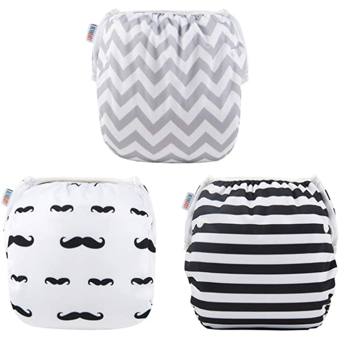 3Pcs Baby Swim Diapers Reusable Washable & Adjustable For Swimming Lesson & Baby Shower Gifts Baby Boy And Girl