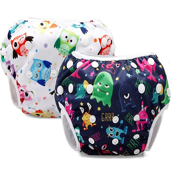 Reusable Swim Diapers Adjustable Stylish Fits 8-36Lbs Ultra Premium For Swimming Lessons