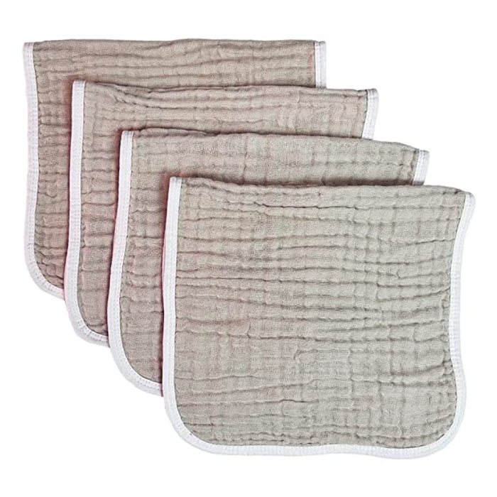 Muslin Burp Cloths Large 20 By 10 Inches 100% Cotton 6 Layers Extra Absorbent And Soft 4 Pack