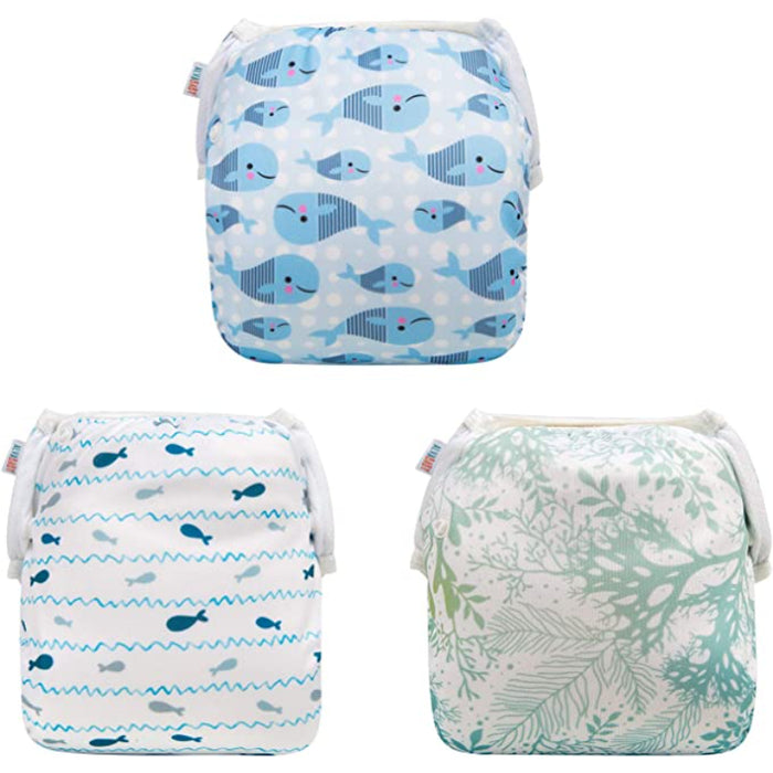 3Pcs Baby Swim Diapers Reusable Washable & Adjustable For Swimming Lesson & Baby Shower Gifts Baby Boy And Girl
