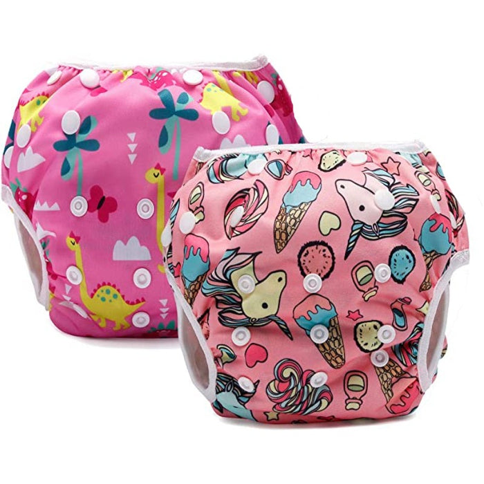 Reusable Swim Diapers Adjustable Stylish Fits 8-36Lbs Ultra Premium For Swimming Lessons