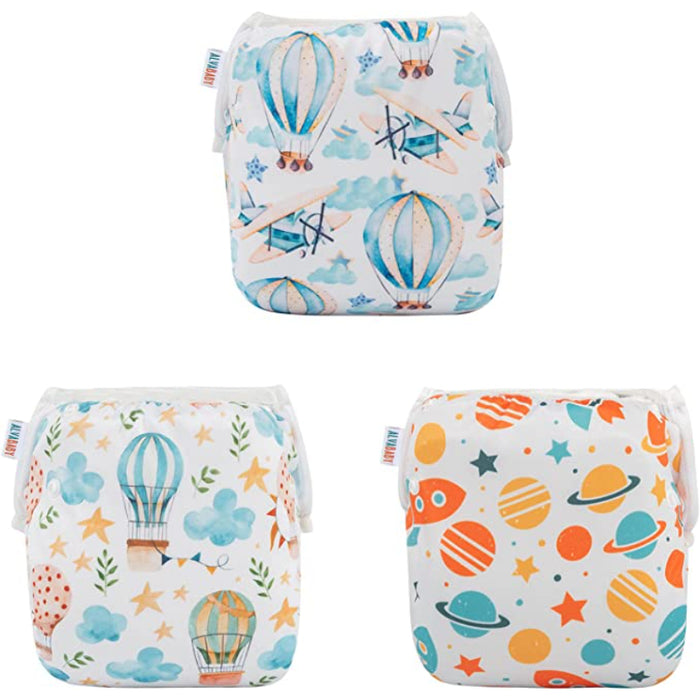 3Pcs Baby Swim Diapers Reusable Washable & Adjustable For Swimming Lesson & Baby Shower Gifts Baby Boy And Girl