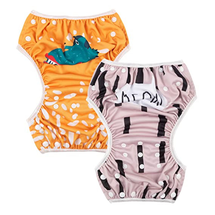 Swim Diapers 2Pcs Baby & Toddler Snap One Size Reusable Adjustable Baby Shower Gifts Baby Boy