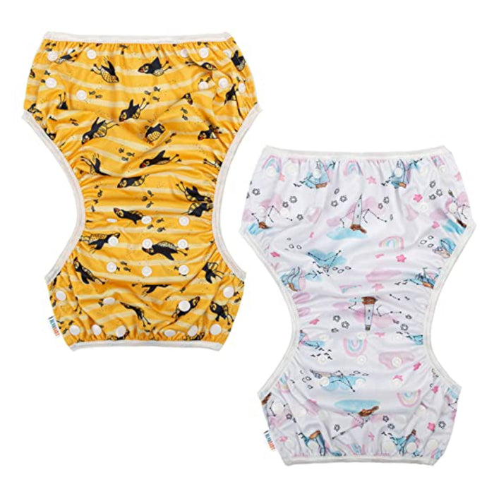 Swim Diapers 2Pcs Baby & Toddler Snap One Size Reusable Adjustable Baby Shower Gifts Baby Boy