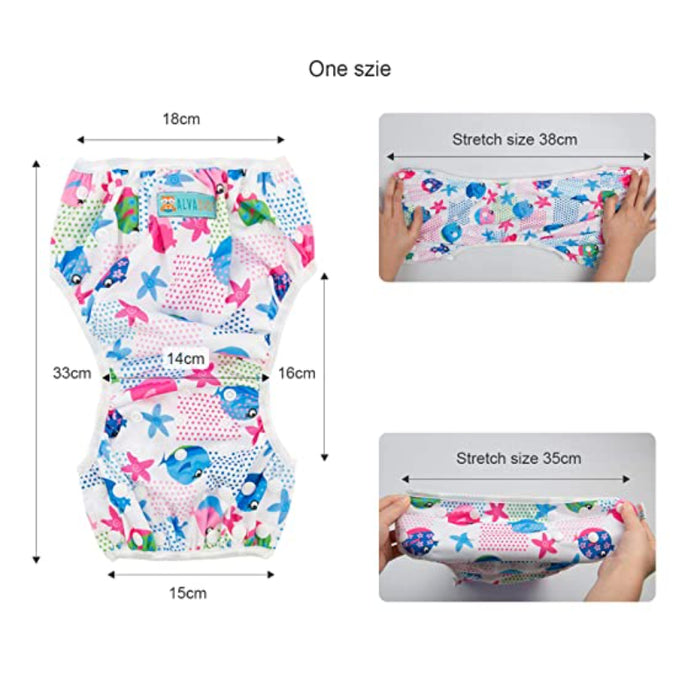 Swim Diapers 2Pcs Baby & Toddler Snap One Size Reusable Adjustable Baby Shower Gifts Baby Boy