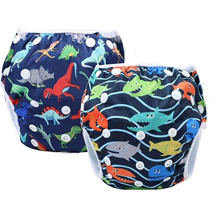 Reusable Swim Diapers Adjustable Stylish Fits 8-36Lbs Ultra Premium For Swimming Lessons