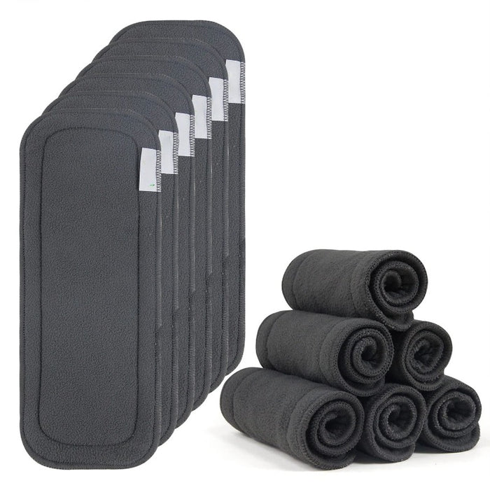 Reusable Soft Layers 12 Pack Bamboo Charcoal Inserts For Baby Cloth Diaper, High Absorbing Washable Liners