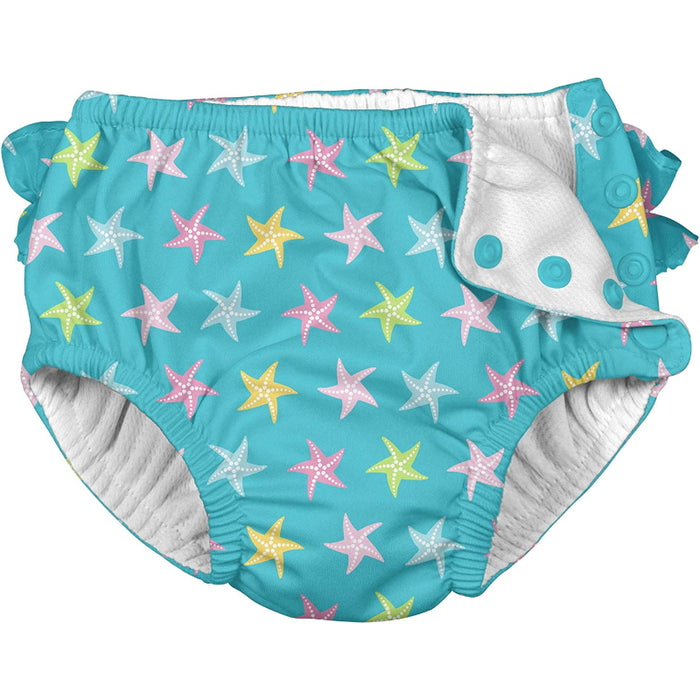 Baby-Girls Ruffle Snap Reusable Absorbent Swimsuit Diaper