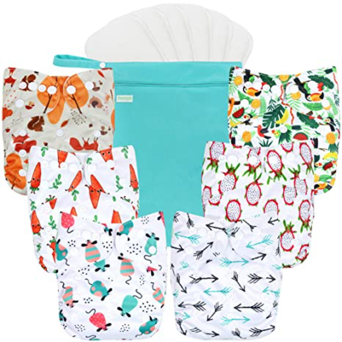 Washable Reusable Baby Cloth Pocket Printed Diapers