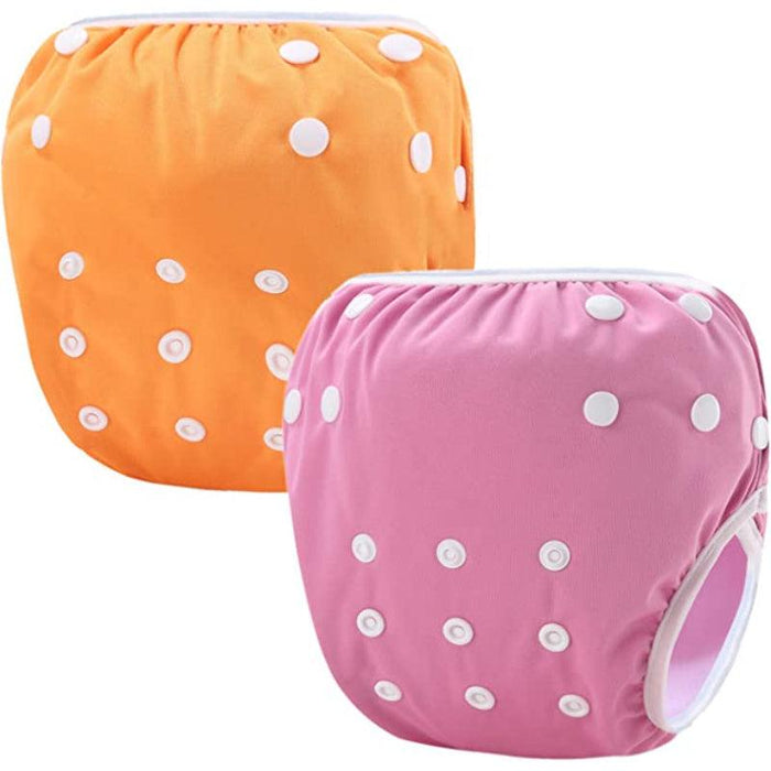 Pack Of 2 Reusable Swim Diapers Covers Waterproof Swimming Pants For 8-36Lbs Unisex Baby