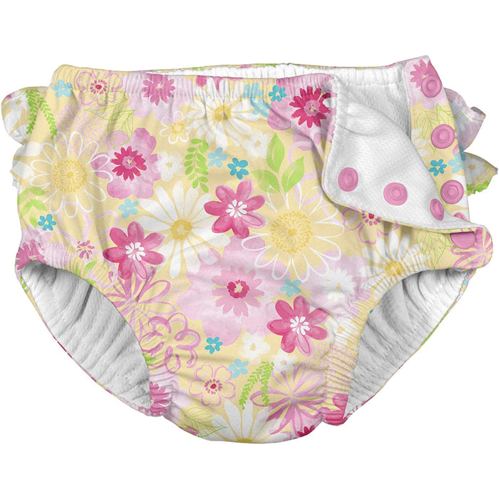 Baby-Girls Ruffle Snap Reusable Absorbent Swimsuit Diaper