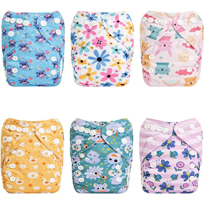 Newborn Cloth Diapers Pocket For Less Than 12pounds Cloth Diaper 6Pcs With 12 Insert