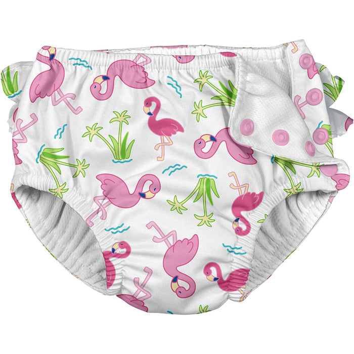 Baby-Girls Ruffle Snap Reusable Absorbent Swimsuit Diaper