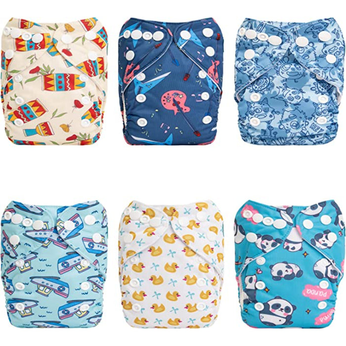 Newborn Cloth Diapers Pocket For Less Than 12pounds Cloth Diaper 6Pcs With 12 Insert