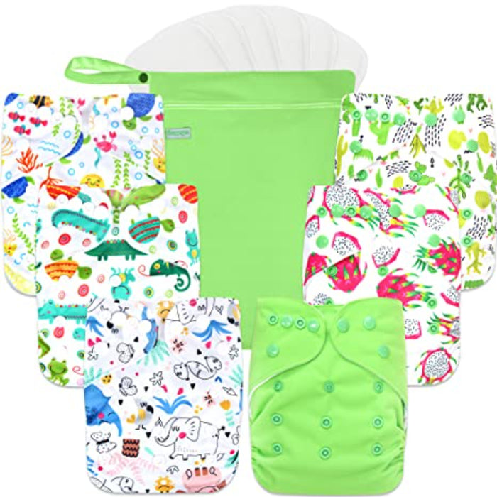 Washable Reusable Baby Cloth Pocket Printed Diapers