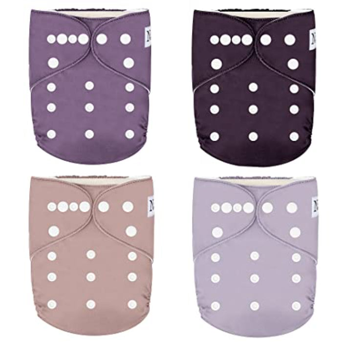 Winter 4-Pack Cloth Pocket Diapers With 4 Bamboo Inserts