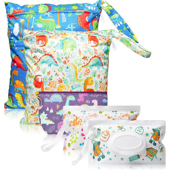 5 Pcs Waterproof Reusable Wet Diaper Bag