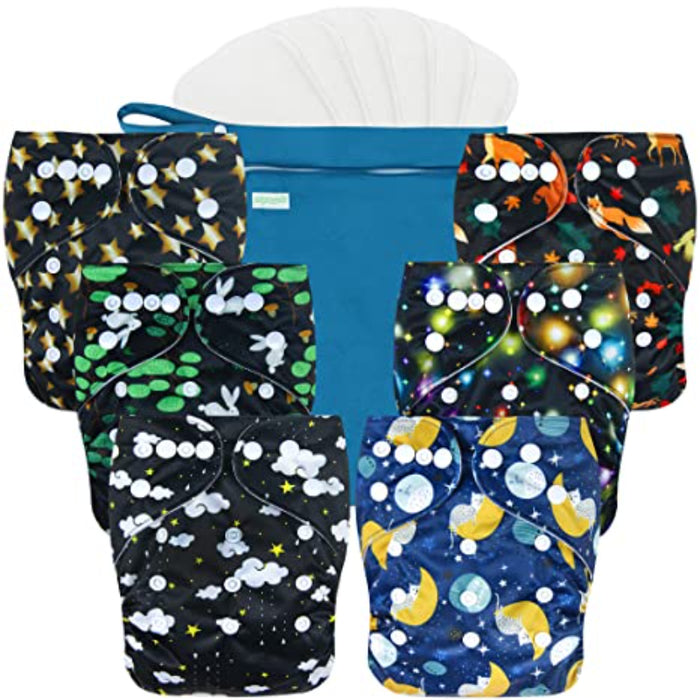 Washable Reusable Baby Cloth Pocket Printed Diapers