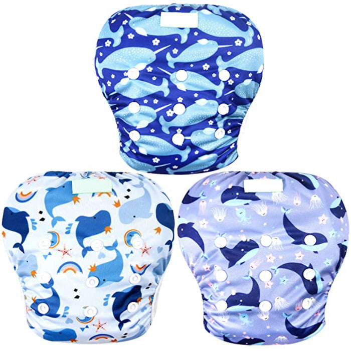 3 Pack Adjustable Reusable Swim Diaper For Babies