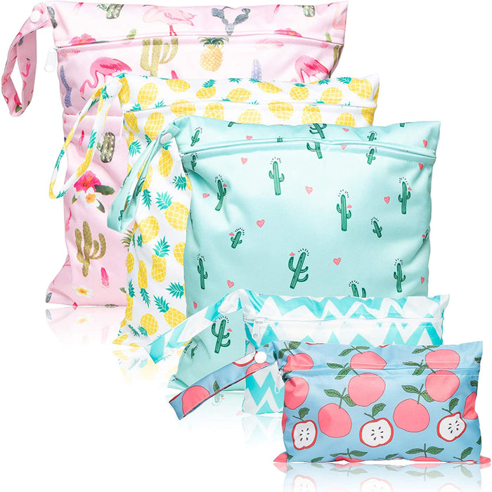 5 Pcs Waterproof Reusable Wet Diaper Bag