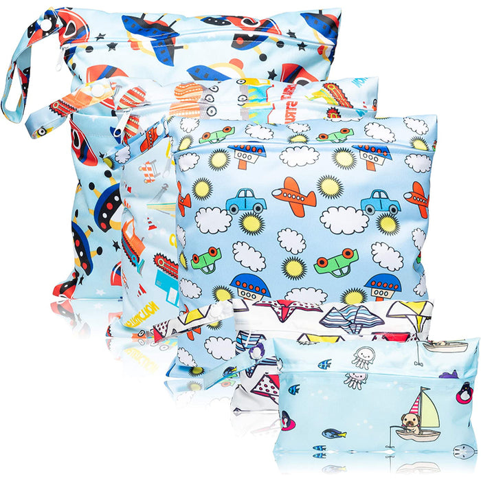 5 Pcs Waterproof Reusable Wet Diaper Bag