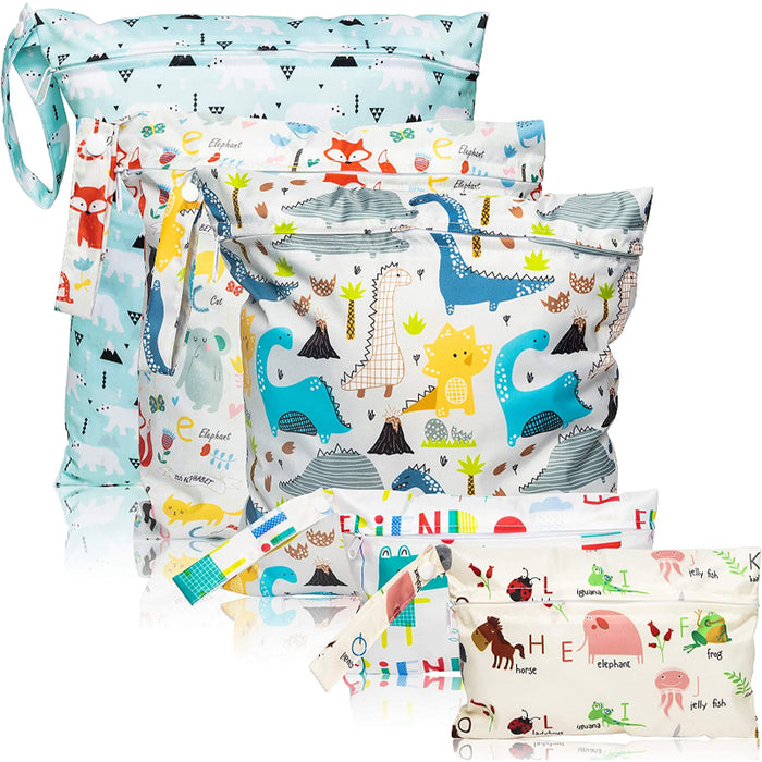 5 Pcs Waterproof Reusable Wet Diaper Bag