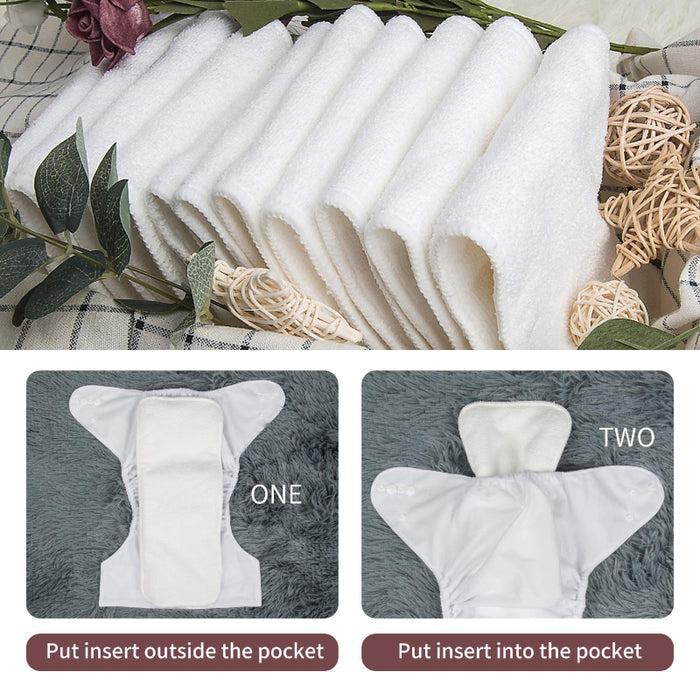 One Size Adjustable Reusable Cloth Diapers For Baby 6 Pack + 12 Inserts