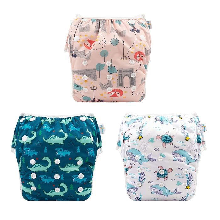 3 Pack Of Baby Boy Swim Diapers, Reusable Adjustable Washable 0-8M Baby Gifts And Swimming Lessons