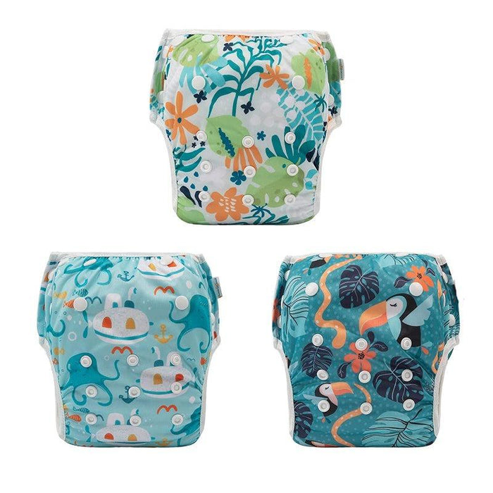 Baby Girl Boy Swim Diapers, Reusable Adjustable Washable Baby Gifts and Swimming Lessons 3 Pack