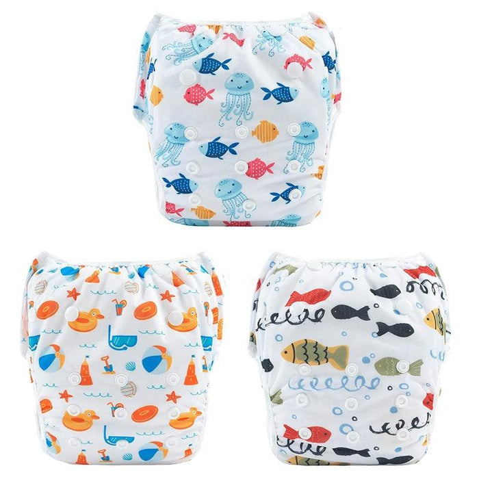 Baby Girl Boy Swim Diapers, Reusable Adjustable Washable Baby Gifts and Swimming Lessons 3 Pack