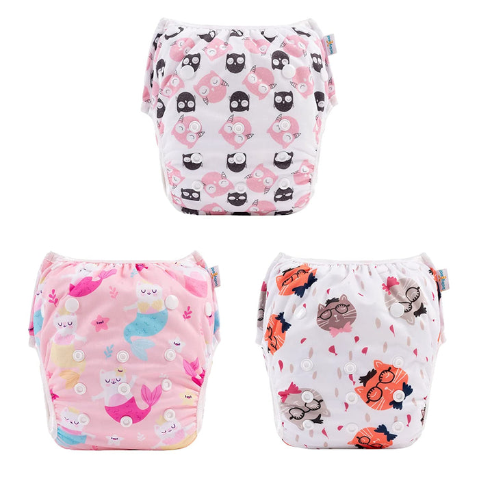 3 Pack Of Baby Boy Swim Diapers, Reusable Adjustable Washable 0-8M Baby Gifts And Swimming Lessons