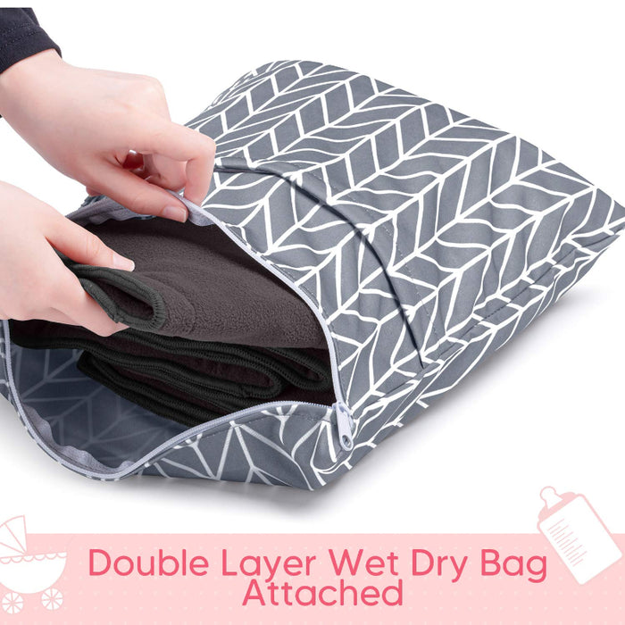 5-Layer Charcoal Bamboo Reusable Diapers Baby Inserts, 12PCS Cloth Diaper Inserts With An Extra Storage Bag