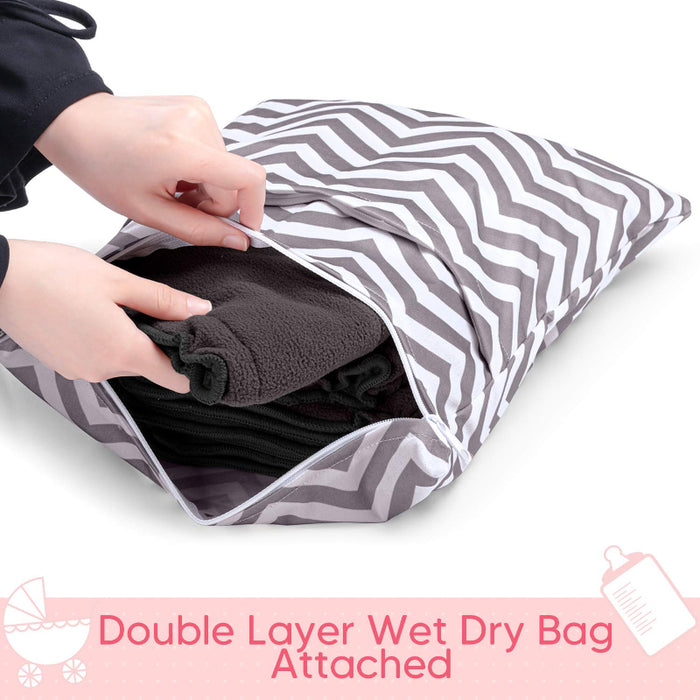 5-Layer Charcoal Bamboo Reusable Diapers Baby Inserts, 12PCS Cloth Diaper Inserts With An Extra Storage Bag