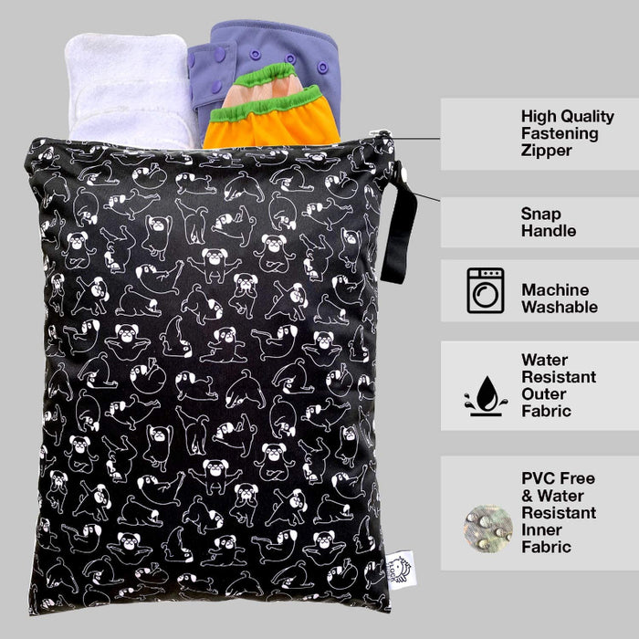 Reusable And Washable Wet Bag Diaper Bag Water Resistant Swimming Bag Pouch, Yoga Gym Bag