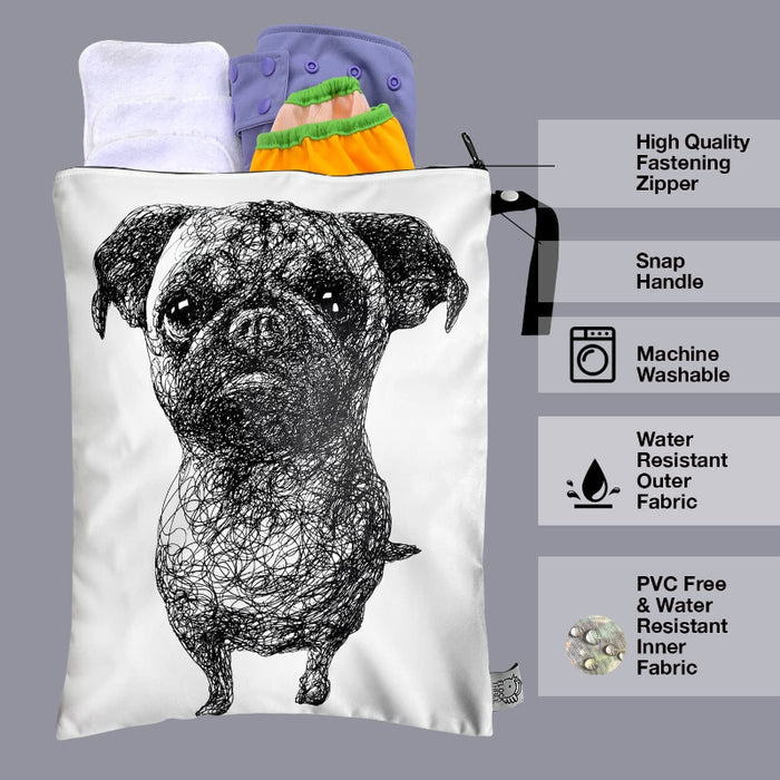 Washable And Reusable Wet Bag Diaper Bag Water Resistant Swimming Bag Pouch, Yoga Gym Bag