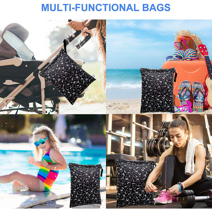 Reusable And Washable Wet Bag Diaper Bag Water Resistant Swimming Bag Pouch, Yoga Gym Bag