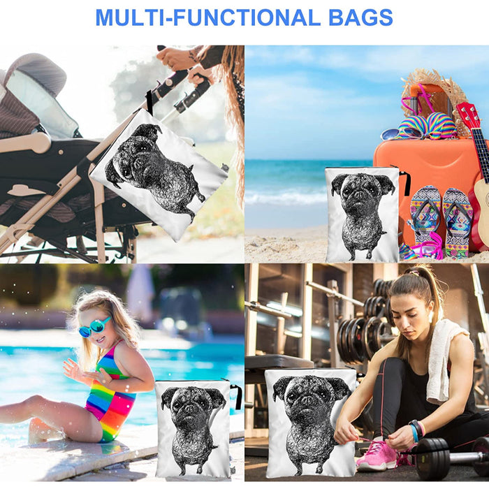 Washable And Reusable Wet Bag Diaper Bag Water Resistant Swimming Bag Pouch, Yoga Gym Bag