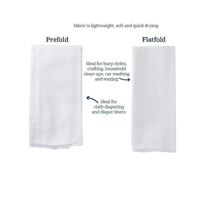 Flat-Fold Cloth Diapers, White, 24x27 Inch
