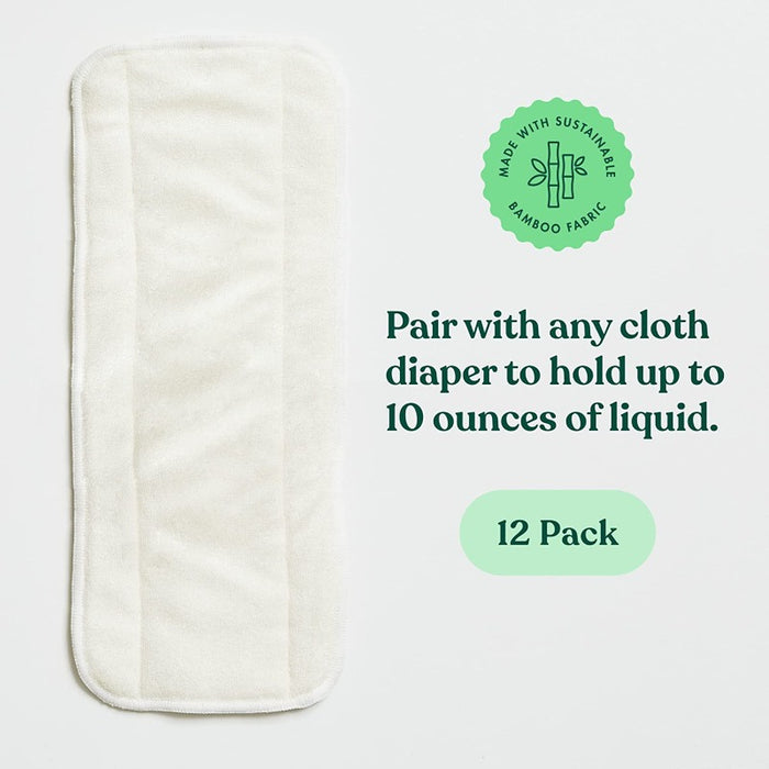 Cloth Diaper Inserts 5 Layer. Bamboo Reusable Liners (Pack of 12)