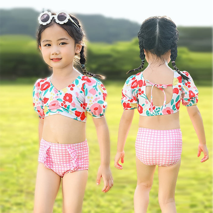 Baby Girl Pink Rose Summer Swimsuit