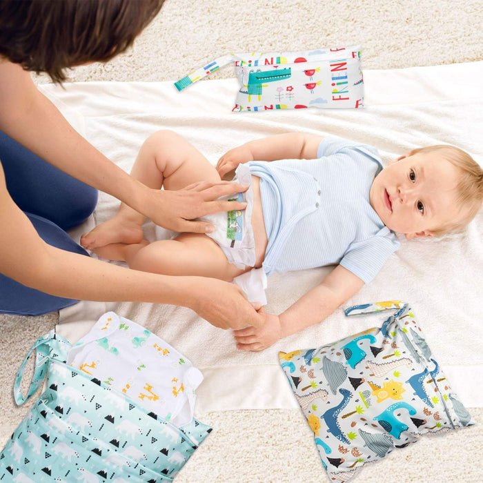 5 Pcs Waterproof Reusable Wet Diaper Bag