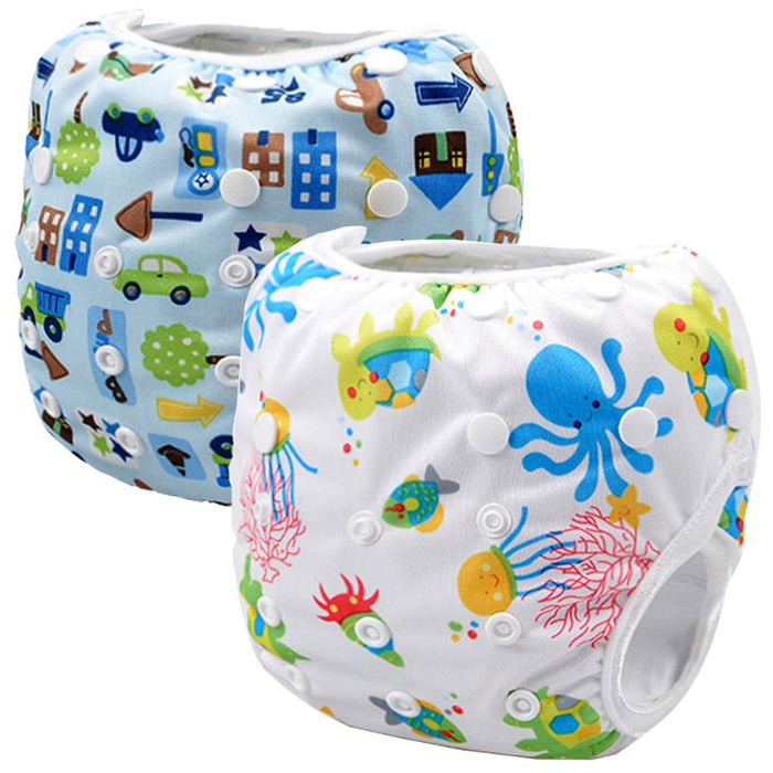 2Pcs Reusable Baby Swim Diapers Washable Cloth Cover For Lite Swimmer