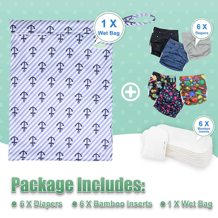 Washable Reusable Baby Cloth Pocket Printed Diapers