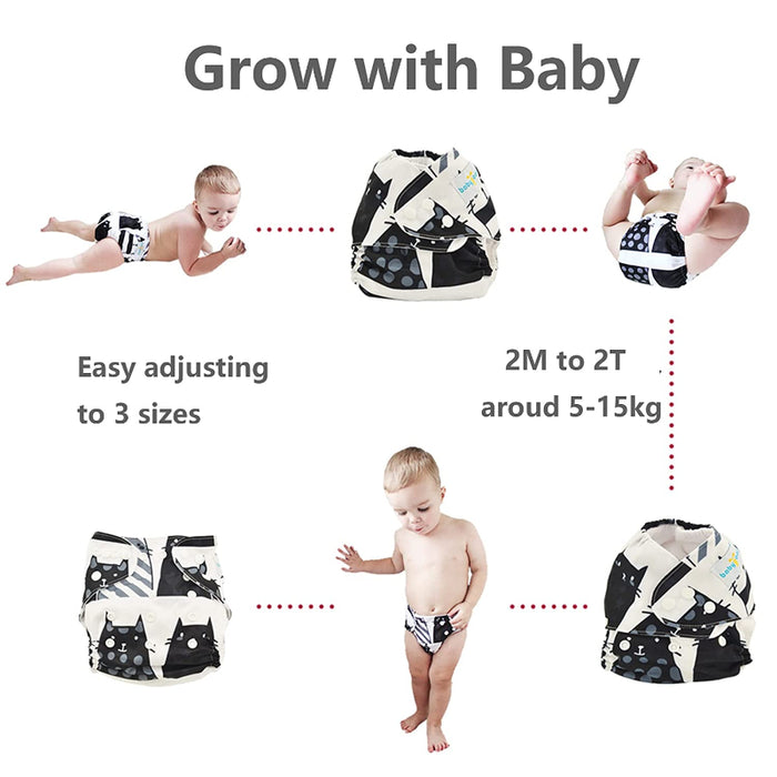 Adjustable Washable Cloth Diapers For Baby Girls And Boys